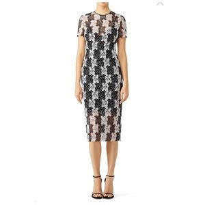 DVF Black and White Lace Overlay Dress & Slip